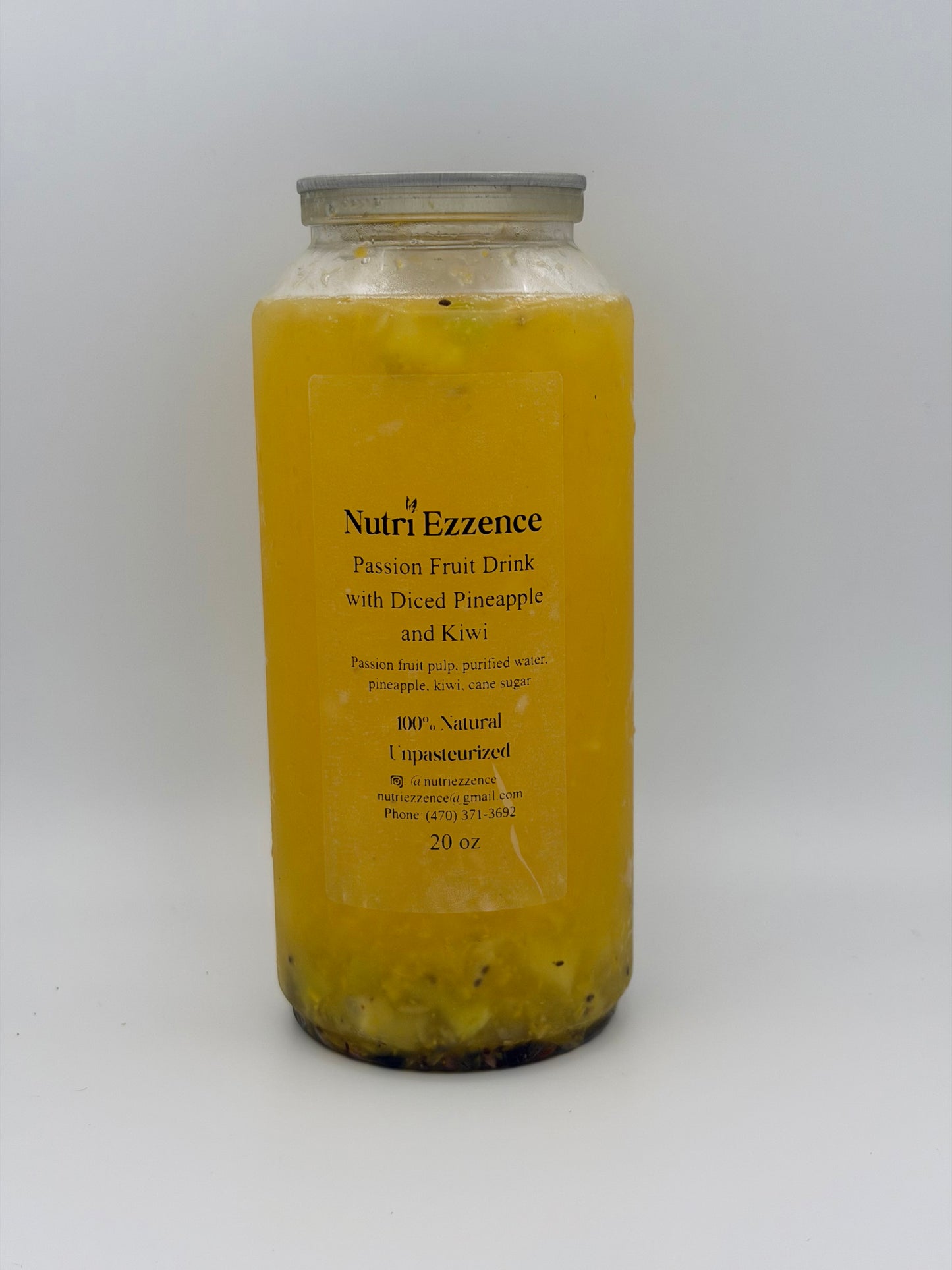 Passion Fruit Drink with Diced Pineapple and Kiwi